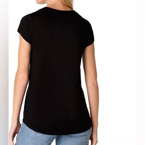Cable & Gauge V Neck Black Women's Top
